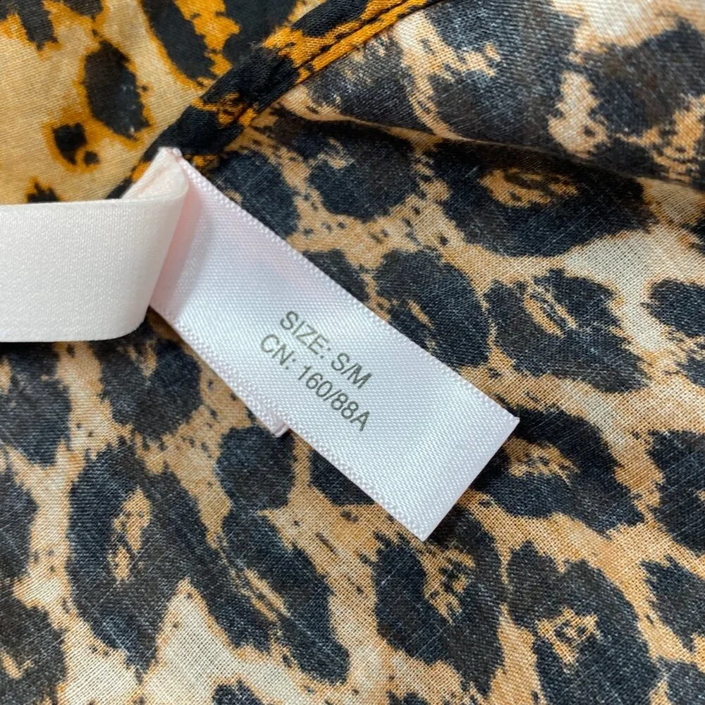 Agent Provocateur Kittie Leopard Cotton Cover-up Dress S/M